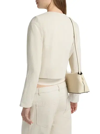LAMARQUE Women's Francina Cotton-Linen Tailored Jacket - Natural - Size XL | Thumbnail 5