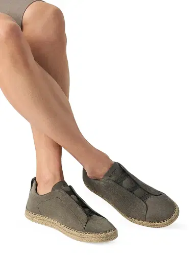 Zegna Men's Suede Triple Stitch Espadrilles Sneakers - Grey - Size 6 | Thumbnail 6 Zegna Men's Suede Triple Stitch Espadrilles Sneakers - Grey - Size 6 | Thumbnail 6
