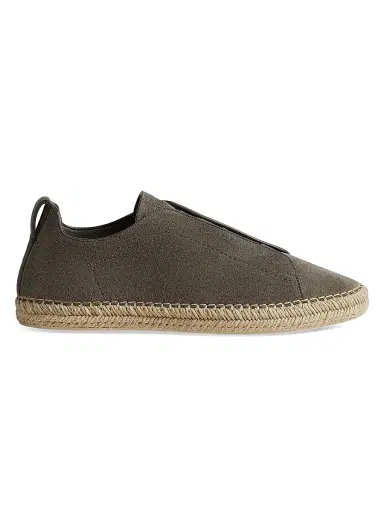 Zegna Men's Suede Triple Stitch Espadrilles Sneakers - Grey - Size 6 | Thumbnail 1 Zegna Men's Suede Triple Stitch Espadrilles Sneakers - Grey - Size 6 | Thumbnail 1