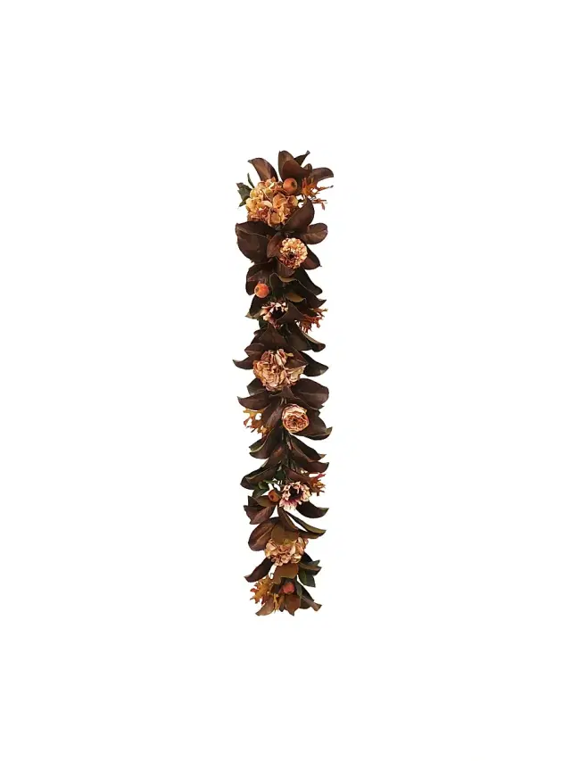 Winward Home Artificial Magnolia & Autumn Flowers Garland