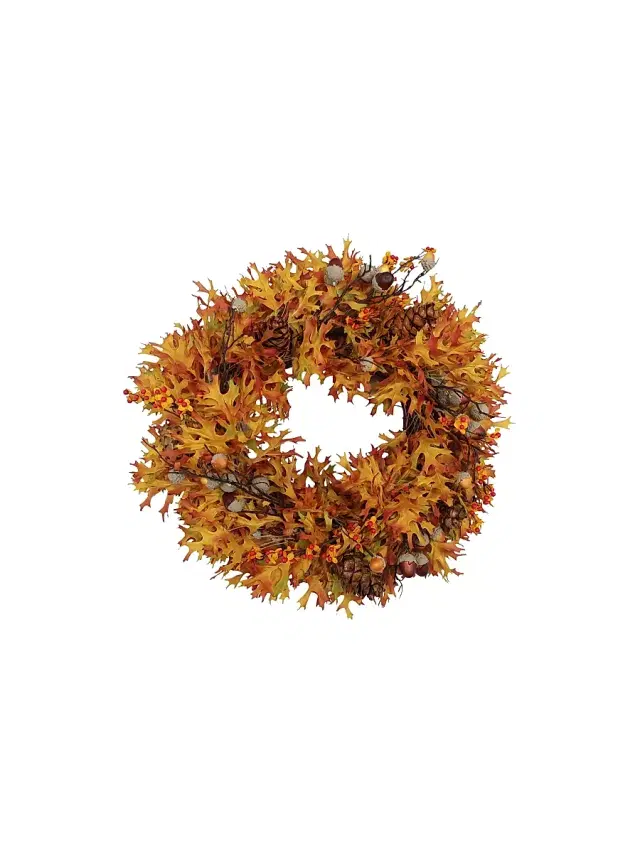 Winward Home Artificial Oak Leaf Wreath