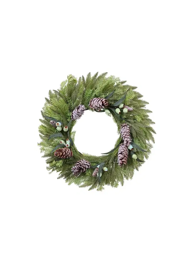 Winward Home Artificial Mountain Pine With Eucalyptus Wreath