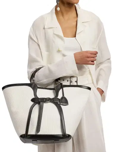 Ralph Lauren Collection Women's The Ralph Large Tote Bag - Cream Black | Thumbnail 3