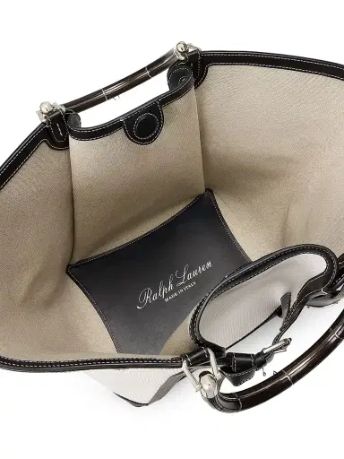 Ralph Lauren Collection Women's The Ralph Large Tote Bag - Cream Black | Thumbnail 5