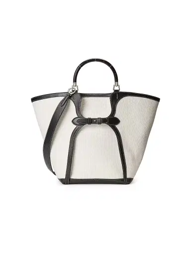 Ralph Lauren Collection Women's The Ralph Large Tote Bag - Cream Black | Thumbnail 6