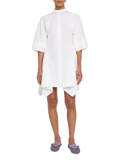 Alaïa Women's Paneled Handkerchief-Hem Mini Shirtdress | Thumbnail 2 Alaïa Women's Paneled Handkerchief-Hem Mini Shirtdress | Thumbnail 2