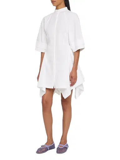 Alaïa Women's Paneled Handkerchief-Hem Mini Shirtdress | Thumbnail 3 Alaïa Women's Paneled Handkerchief-Hem Mini Shirtdress | Thumbnail 3