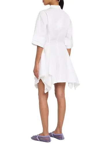 Alaïa Women's Paneled Handkerchief-Hem Mini Shirtdress | Thumbnail 4 Alaïa Women's Paneled Handkerchief-Hem Mini Shirtdress | Thumbnail 4