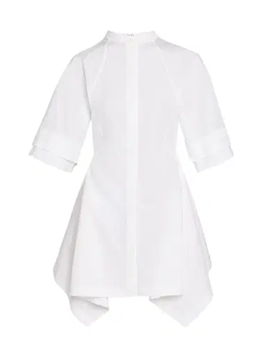 Alaïa Women's Paneled Handkerchief-Hem Mini Shirtdress | Thumbnail 1 Alaïa Women's Paneled Handkerchief-Hem Mini Shirtdress | Thumbnail 1