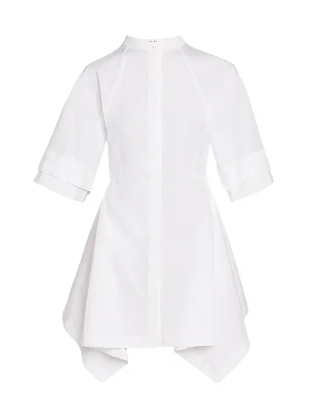 ALAIA Women's Paneled Handkerchief-Hem Mini Shirtdress - Blanc