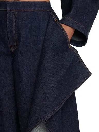Alaïa Women's Flap Ruffled Wide-Leg Jeans | Thumbnail 5