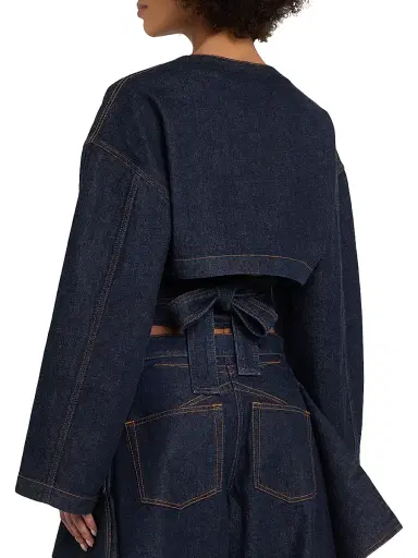 Alaïa Women's Denim Wrap Jacket - Bleu Brut | Thumbnail 4