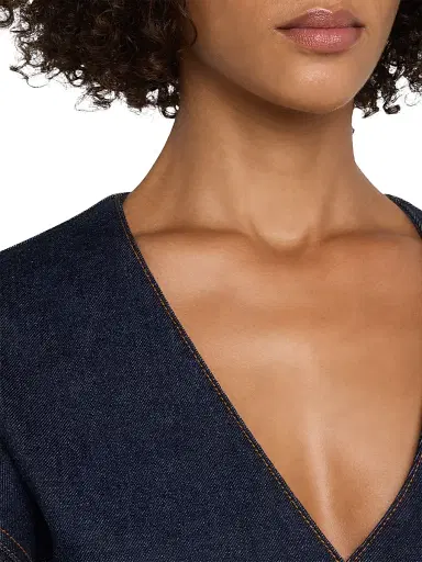 Alaïa Women's Denim Wrap Jacket - Bleu Brut | Thumbnail 5