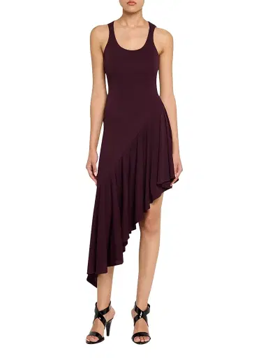 Alaïa Women's Asymmetric Ruffled Jersey Sleeveless Midi-Dress | Thumbnail 2 Alaïa Women's Asymmetric Ruffled Jersey Sleeveless Midi-Dress | Thumbnail 2