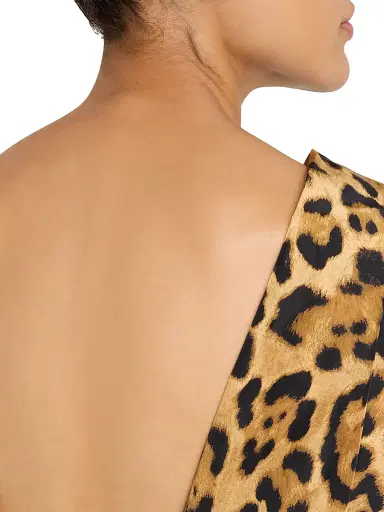 Alaïa Women's Backless Cheetah-Print Balloon-Sleeve Bodysuit - Noir Caramel - Size 10 | Thumbnail 5