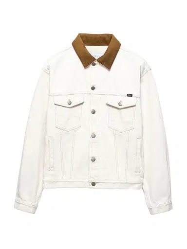 Prada Men's Old Denim Jacket with Leather Details - White - Size Medium | Thumbnail 1 Prada Men's Old Denim Jacket with Leather Details - White - Size Medium | Thumbnail 1