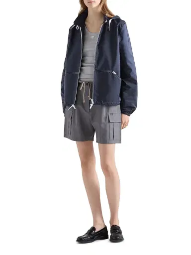 Prada Women's Lightweight Nylon Blouson Jacket - Blue - Size 10 | Thumbnail 2