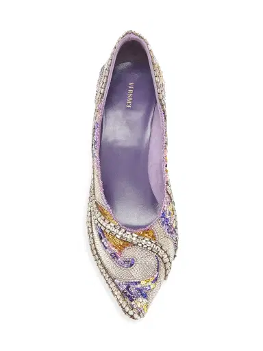 Versace Women's 90MM Embellished Point-Toe Pumps - Purple - Size 6.5 | Thumbnail 4 Versace Women's 90MM Embellished Point-Toe Pumps - Purple - Size 6.5 | Thumbnail 4