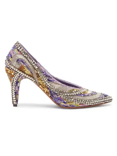 Versace Women's 90MM Embellished Point-Toe Pumps - Purple - Size 6.5 | Thumbnail 1 Versace Women's 90MM Embellished Point-Toe Pumps - Purple - Size 6.5 | Thumbnail 1
