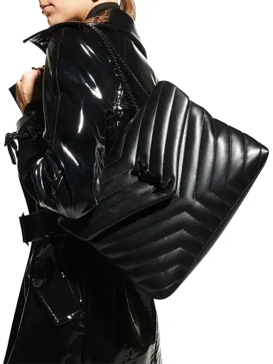 Saint Laurent Women's Loulou Matelassé Leather Shoulder Bag - Nero | Thumbnail 2 Saint Laurent Women's Loulou Matelassé Leather Shoulder Bag - Nero | Thumbnail 2