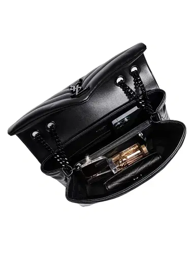 Saint Laurent Women's Loulou Matelassé Leather Shoulder Bag - Nero | Thumbnail 3 Saint Laurent Women's Loulou Matelassé Leather Shoulder Bag - Nero | Thumbnail 3