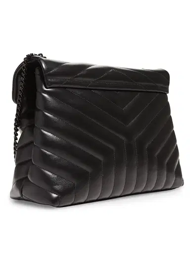 Saint Laurent Women's Loulou Matelassé Leather Shoulder Bag - Nero | Thumbnail 6 Saint Laurent Women's Loulou Matelassé Leather Shoulder Bag - Nero | Thumbnail 6