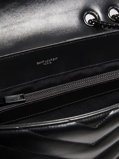 Saint Laurent Women's Loulou Matelassé Leather Shoulder Bag - Nero | Thumbnail 7 Saint Laurent Women's Loulou Matelassé Leather Shoulder Bag - Nero | Thumbnail 7