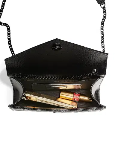 Saint Laurent Women's Envelope Triquilt Matelassé Leather Shoulder Bag - Nero | Thumbnail 6 Saint Laurent Women's Envelope Triquilt Matelassé Leather Shoulder Bag - Nero | Thumbnail 6