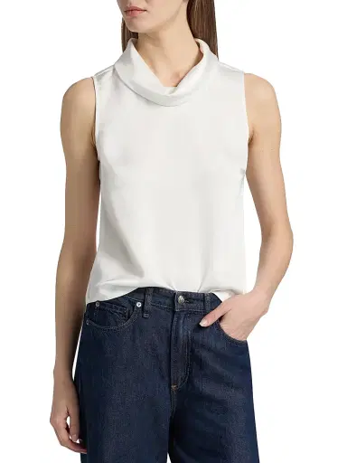 Misook Women's Pearlescence Crepe Cowlneck Blouse - White - Size XXL | Thumbnail 3 Misook Women's Pearlescence Crepe Cowlneck Blouse - White - Size XXL | Thumbnail 3