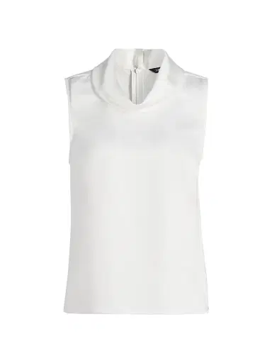 Misook Women's Pearlescence Crepe Cowlneck Blouse - White - Size XXL | Thumbnail 1 Misook Women's Pearlescence Crepe Cowlneck Blouse - White - Size XXL | Thumbnail 1