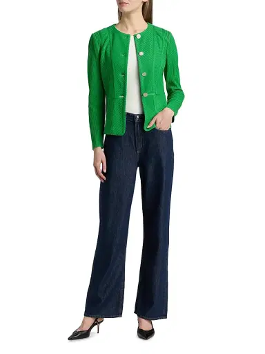 Misook Women's Silvertone-Button Rib-Knit Jacket - Clover Field - Size XXL | Thumbnail 2 Misook Women's Silvertone-Button Rib-Knit Jacket - Clover Field - Size XXL | Thumbnail 2