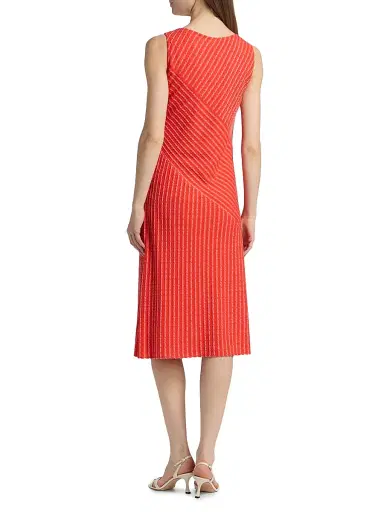 Misook Women's Striped A-Line Midi-Dress - Cherry Ember Biscotti - Size XXL | Thumbnail 5 Misook Women's Striped A-Line Midi-Dress - Cherry Ember Biscotti - Size XXL | Thumbnail 5