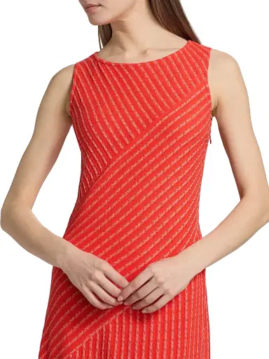 Misook Women's Striped A-Line Midi-Dress - Cherry Ember Biscotti - Size XXL | Thumbnail 6 Misook Women's Striped A-Line Midi-Dress - Cherry Ember Biscotti - Size XXL | Thumbnail 6