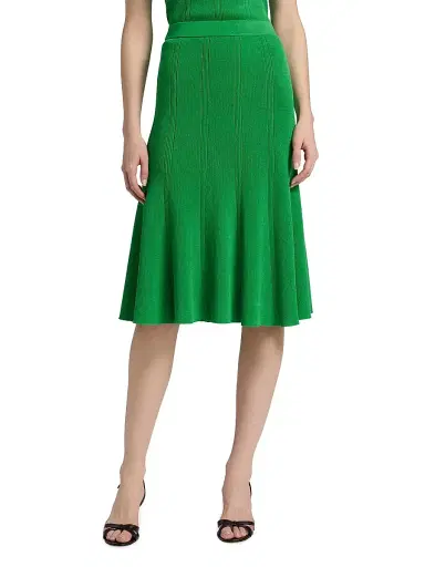 Misook Women's Flared Knitted Knee-Length Skirt - Clover Field - Size XXL | Thumbnail 3 Misook Women's Flared Knitted Knee-Length Skirt - Clover Field - Size XXL | Thumbnail 3