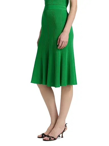 Misook Women's Flared Knitted Knee-Length Skirt - Clover Field - Size XXL | Thumbnail 4 Misook Women's Flared Knitted Knee-Length Skirt - Clover Field - Size XXL | Thumbnail 4
