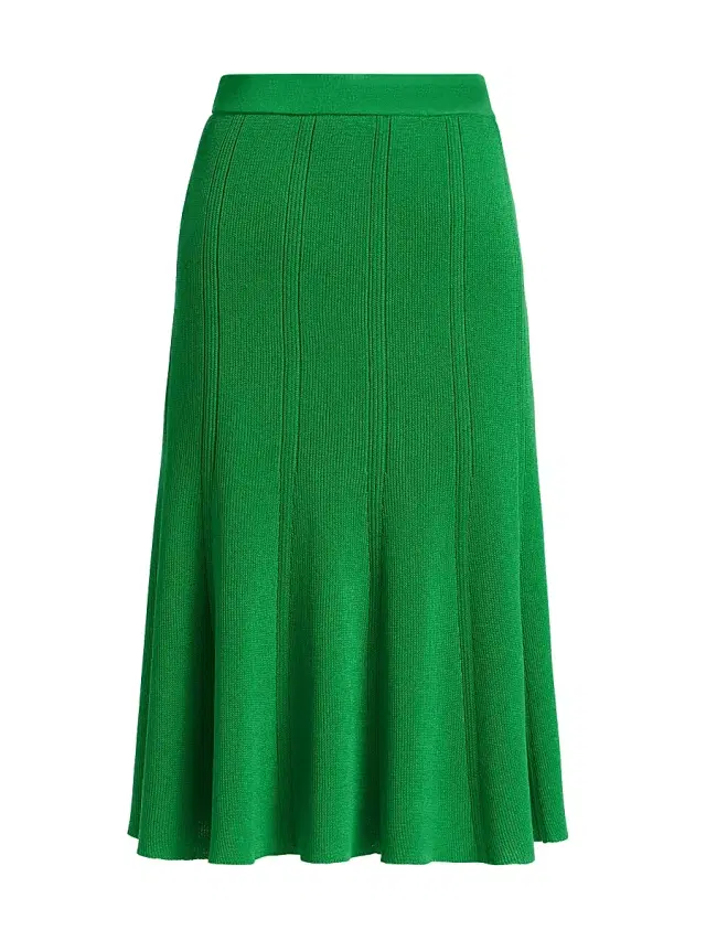 Misook Women's Flared Knitted Knee-Length Skirt - Clover Field