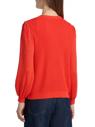 Misook Women's Pointelle-Knit Cardigan - Cherry Ember - Size XXL | Thumbnail 5 Misook Women's Pointelle-Knit Cardigan - Cherry Ember - Size XXL | Thumbnail 5