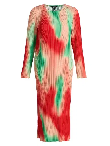 Misook Women's Micro-Pleated Printed Crepe Midi-Dress | Thumbnail 1