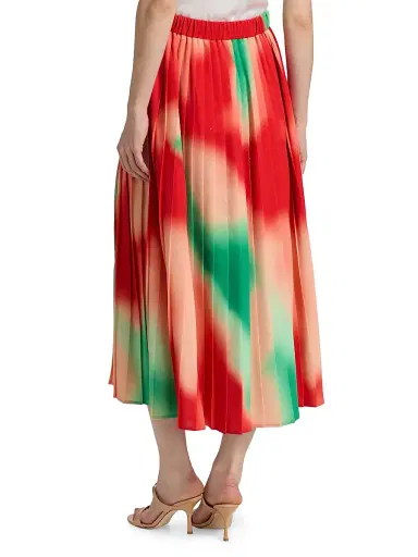 Misook Women's Pleated Printed Crêpe Maxi Skirt - Cherry Ember Peach - Size XXL | Thumbnail 5 Misook Women's Pleated Printed Crêpe Maxi Skirt - Cherry Ember Peach - Size XXL | Thumbnail 5