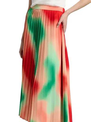 Misook Women's Pleated Printed Crêpe Maxi Skirt - Cherry Ember Peach - Size XXL | Thumbnail 6 Misook Women's Pleated Printed Crêpe Maxi Skirt - Cherry Ember Peach - Size XXL | Thumbnail 6