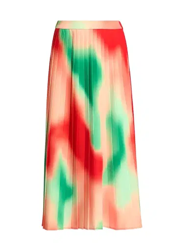 Misook Women's Pleated Printed Crêpe Maxi Skirt - Cherry Ember Peach - Size XXL | Thumbnail 1 Misook Women's Pleated Printed Crêpe Maxi Skirt - Cherry Ember Peach - Size XXL | Thumbnail 1