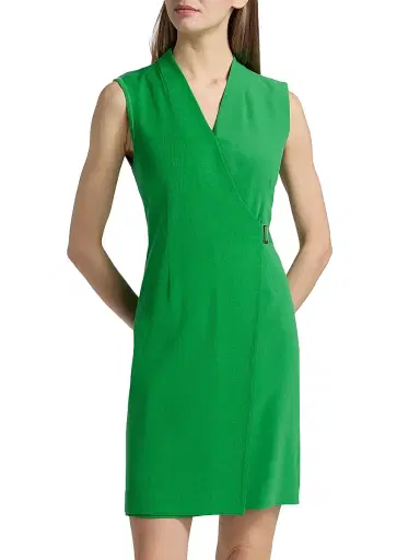 Misook Women's Faux-Wrap Sheath Minidress | Thumbnail 3