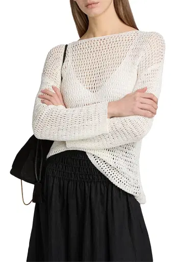 RAILS Women's Evangeline Oversized Open Stitch Sweater - Ivory - Size XL | Thumbnail 3
