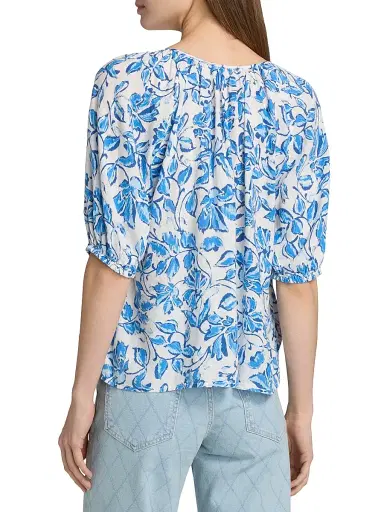 RAILS Women's Kirstie Botanical Print Linen-Blend Top - Azure Jasmine | Thumbnail 5 RAILS Women's Kirstie Botanical Print Linen-Blend Top - Azure Jasmine | Thumbnail 5