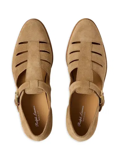 Ralph Lauren Purple Label Men's Suede Fisherman Sandals - Golden Brown - Size 9 | Thumbnail 4