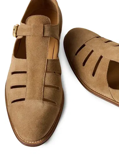 Ralph Lauren Purple Label Men's Suede Fisherman Sandals - Golden Brown - Size 9 | Thumbnail 5
