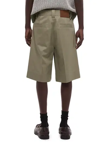 Helmut Lang Men's Pleated Relaxed-Fit Chino Shorts - Vetiver | Thumbnail 6 Helmut Lang Men's Pleated Relaxed-Fit Chino Shorts - Vetiver | Thumbnail 6