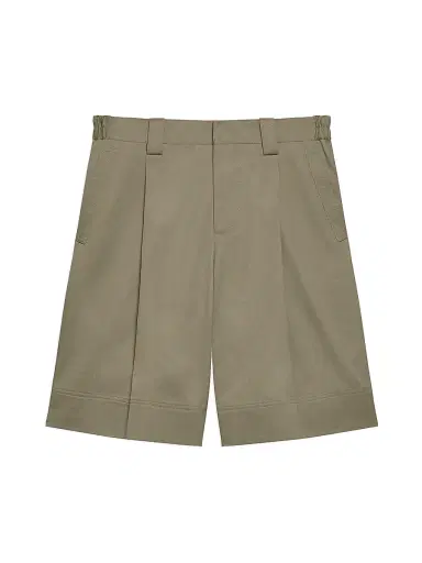 Helmut Lang Men's Pleated Relaxed-Fit Chino Shorts - Vetiver | Thumbnail 1 Helmut Lang Men's Pleated Relaxed-Fit Chino Shorts - Vetiver | Thumbnail 1
