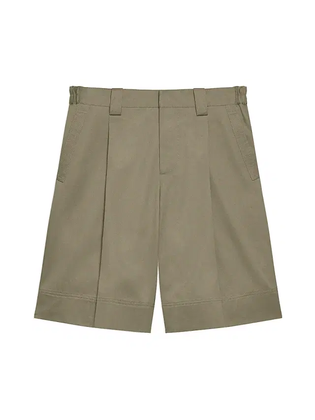 Men's Pleated Relaxed-Fit Chino Shorts - Vetiver