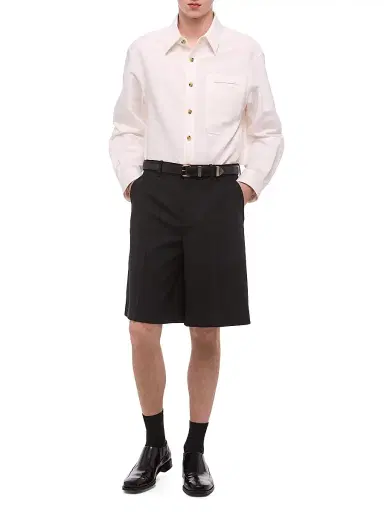 Helmut Lang Men's Sailor Cotton Overshirt - White - Size XL | Thumbnail 2